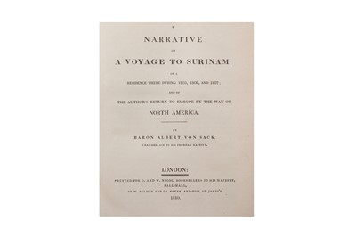 Lot 1170 - Sack.A Narrative of A Voyage to Surinam; 1810