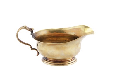Lot 254 - An early George II French plate brass sauceboat, probably London circa 1730
