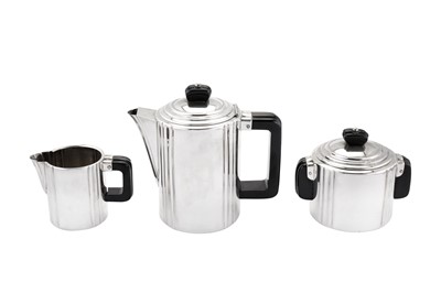 Lot 140 - An early 20th century Italian 800 standard silver three-piece coffee service, circa 1930 by ACC (untraced)