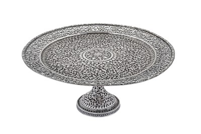 Lot 173 - A late 19th century Anglo – Indian silver tazza or comport, Cutch, Bhuji circa 1890 by Oomersi Mawji jnr (active 1890-1930)