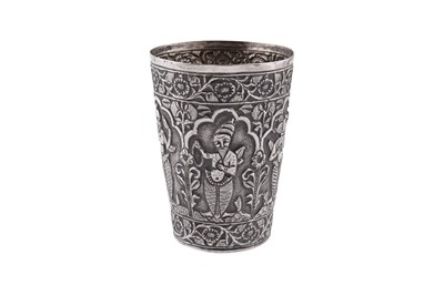 Lot 181 - A late 19th / early 20th century Anglo – Indian unmarked silver beaker, Lucknow circa 1900