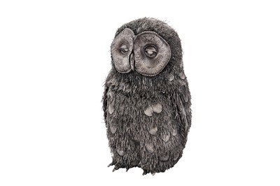 Lot 34 - A late 20th / early 21st century Italian silver model of an owl, Milan circa 2000 by Gianmaria Buccellati