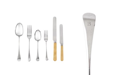 Lot 244 - A George V sterling silver part- table service of flatware / canteen, Chester 1923 by Barker Brothers