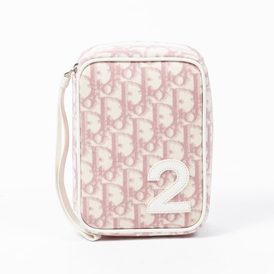 Lot 37 - Christian Dior Pink Diorissimo Number 2 Zip Wristlet Pouch