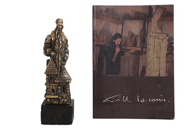 Lot 142 - KIRILL POSTOVIT (CZECH, B. 1964): A SMALL BRONZE FIGURE OF A RABBI