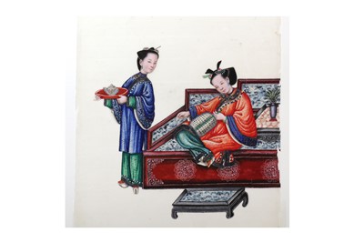 Lot 1075 - Chinese Pith Paintings. Costumes etc.
