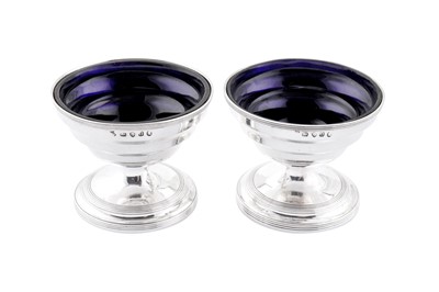 Lot 359 - A pair of George III sterling silver salts, London 1795 by Duncan Urquhart & Naphtali Hart (first reg. 18th Oct 1791)