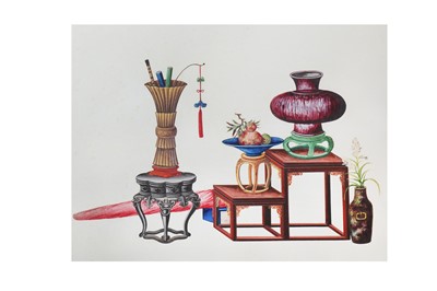 Lot 1074 - Chinese Paintings on pith paper