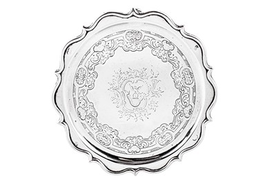 Lot 545 - A George II Scottish provincial silver teapot stand, Aberdeen circa 1740-50 by George Cooper (active 1728-58)