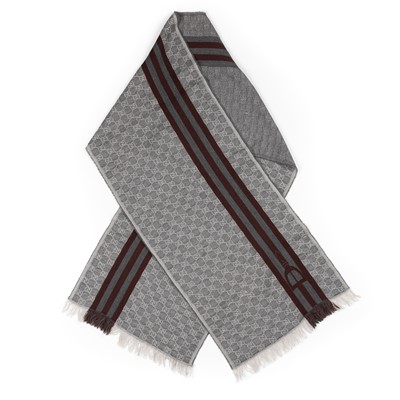 Lot 65 - Gucci Grey Monogram Motif Scarf