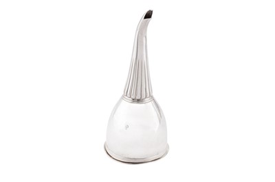 Lot 408 - A George III sterling silver wine funnel, London 1803 by A.H (unidentified possibly Alexander Hewat)
