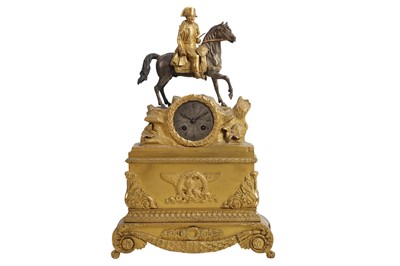 Lot 187 - AN EARLY 19TH CENTURY FRENCH EMPIRE CLOCK DEPICTING NAPOLEON