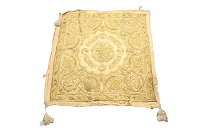 Lot 299 - A TURKISH OTTOMAN EMBROIDERED SQUARE, 19TH CENTURY
