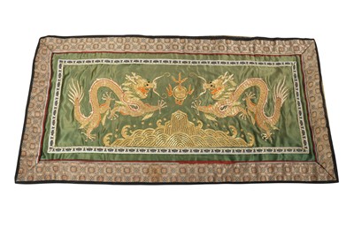 Lot 451 - A CHINESE SILK PANEL, LATE 19TH/ EARLY 20TH CENTURY