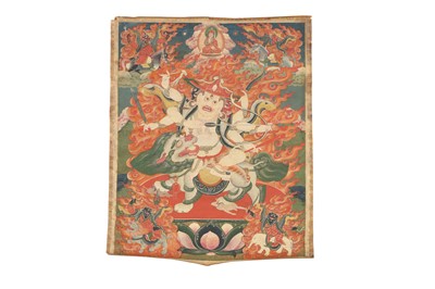 Lot 497 - A TIBETAN THANGKA OF PEHAR.