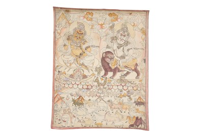 Lot 501 - A MONGOLIAN VOTIVE WOODBLOCK PRINT.