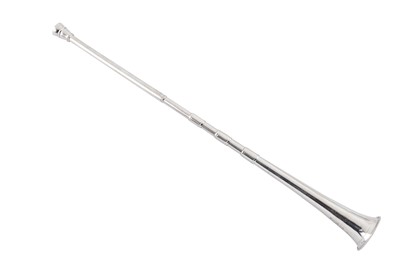 Lot 51 - An Edwardian sterling silver hunting horn extinguisher, London 1902 by Sampson Mordan and Co