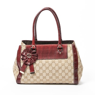 Lot 47 - Gucci Beige Monogram Trophy Small Tote