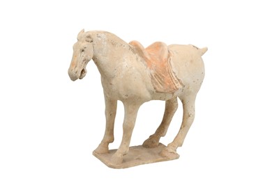 Lot 724 - A CHINESE POTTERY FIGURE OF A HORSE.