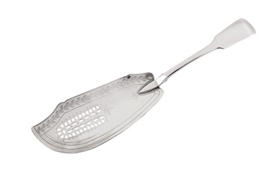 Lot 380 - A George III sterling silver fish slice, London 1812 by Stephen Adams