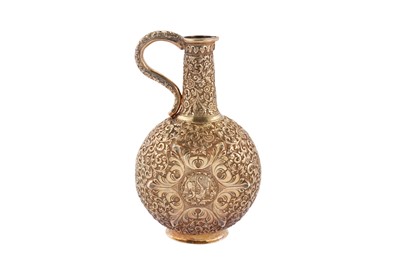 Lot 171 - A late 19th century Anglo – Indian unmarked silver gilt ewer (surahi), Cutch circa 1880