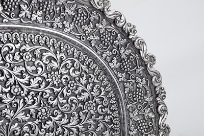 Lot 174 - A late 19th century Anglo – Indian silver tray, Cutch, Bhuj circa 1870 by Oomersi Mawji (active 1860-90)