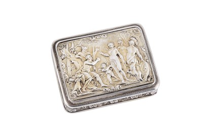 Lot 2 - A George III sterling silver gilt cast snuff box, London 1809 by Joseph Ash I