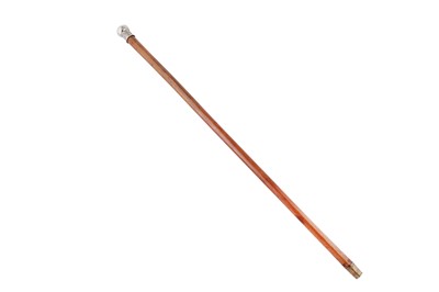 Lot 232 - A late 19th / early 20th century Chinese unmarked silver walking stick, probably Canton circa 1900