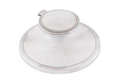 Lot 316 - A George V sterling silver capstan inkwell, Birmingham 1928 by Walker and Hall
