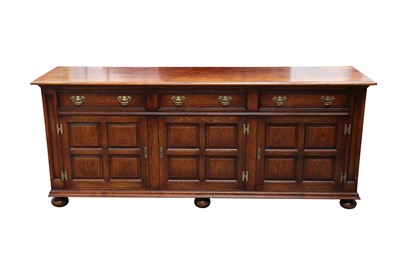 Lot 41 - A LARGE OAK DRESSER BASE, LATE 20TH CENTURY