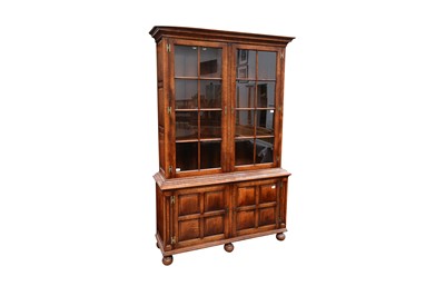 Lot 42 - A LARGE SAMUEL PEPYS STYLE OAK BOOKCASE, LATE 20TH CENTURY