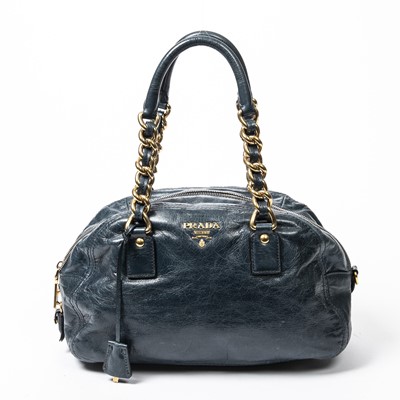 Lot 95 - Prada Teal Vitello Boston Bag