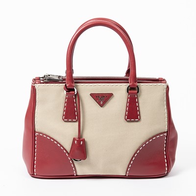 Lot 14 - Prada Beige City Stitch Double Zip Tote