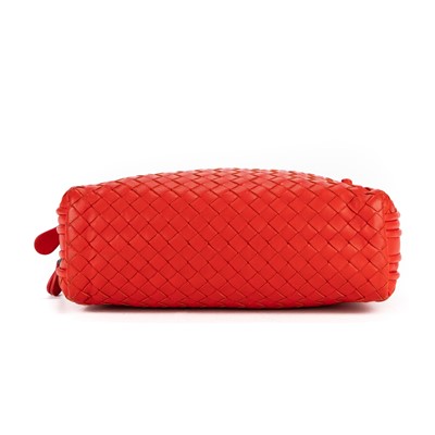 Lot 15 - Bottega Veneta Red Intrecciato Double Zip Nodini Crossbody Bag