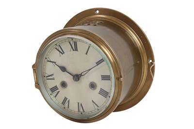 Lot 216 - A 1930'S BRASS CASED SHIP'S CLOCK