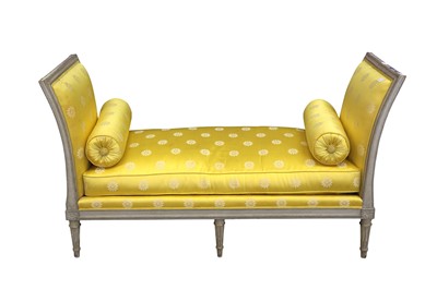 Lot 95 - A LOUIS XVI STYLE WINDOW SEAT, LATE 19TH CENTURY