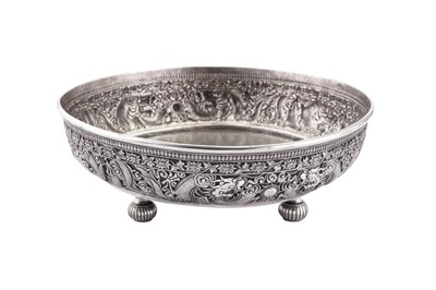 Lot 183 - An early 20th century Siamese (Thai) unmarked silver betel set tray, central Thailand or Bangkok  circa 1910