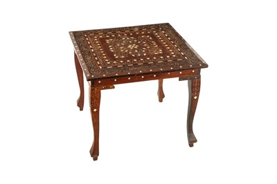 Lot 267 - λ AN IVORY, BONE AND COLOURED WOOD-INLAID LOW TABLE