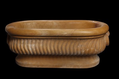 Lot 155 - A LARGE NEO-CLASSICAL STYLE CARVED STONE WINE COOLER / BASIN