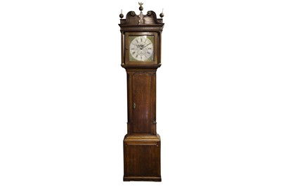 Lot 221 - A MID 18TH CENTURY OAK THIRTY HOUR LONGCASE CLOCK SIGNED THOMAS LISTER, HALIFAX