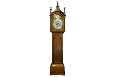 Lot 219 - A GEORGE III LATE 18TH CENTURY OAK LONGCASE CLOCK SIGNED JAMES BRADFORD, BUCKINGHAM