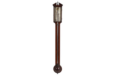 Lot 217 - A GEORGE III MAHOGANY STICK BAROMETER BY TAYLOR, LONDON