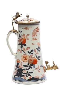 Lot 351 - A GILT-MOUNTED IMARI COFFEE POT.