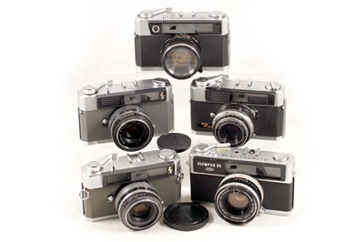 Lot 115 - Group of Olympus 35mm Rangefinder Cameras.