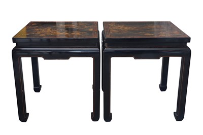 Lot 171 - A PAIR OF 1920'S CHINOISERIE DECORATED OCCASIONAL TABLES