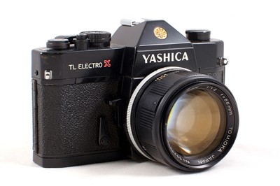 Lot 31 - Black Yashica TL Electro X ITS Camera with RARE Tomioka 55mm f1.2 Lens