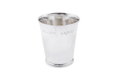 Lot 450 - A Charles II / James II unascribed provincial silver beaker, possibly Sussex area circa 1680