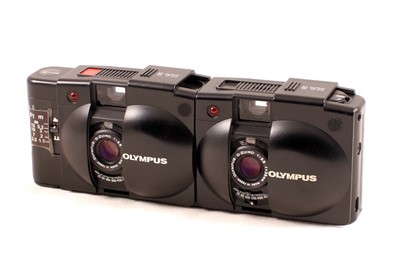 Lot 69 - A Rare Olympus XA2 Stereo Camera Conversion.