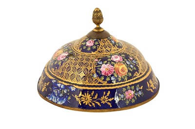 Lot 210 - A SULEYMANIYE POLYCHROME-ENAMELLED AND GILT DISH COVER