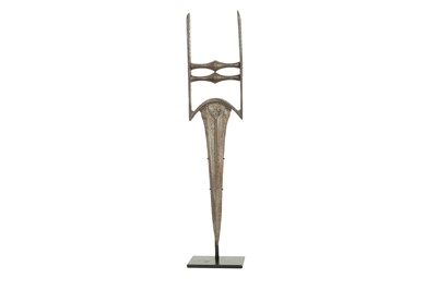 Lot 130 - A SILVER-INLAID PUSH DAGGER (KATAR)